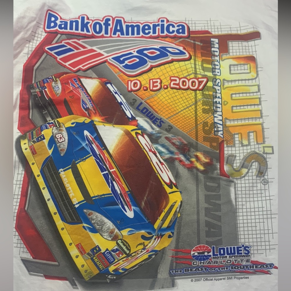 Vintage Nascar Tee Charlotte Motor Speedway NC Lowes XXL Graphic Winners circle